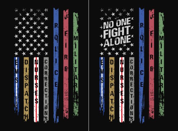 First Responders: No One Fight Along Graphics & T-Shirt Designs