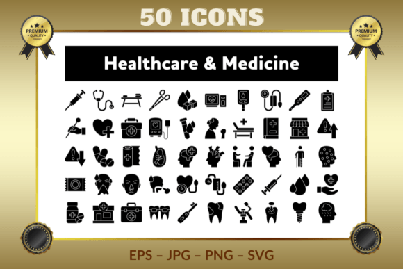 Healthcare Medicine Glyph Icons: Essential Graphics for Crafters