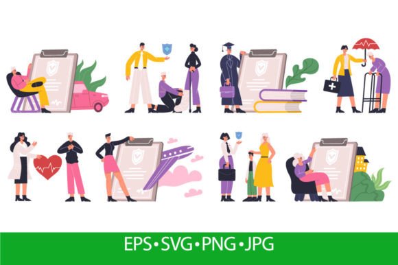Insurance Agent Graphics: Protecting People Illustrations