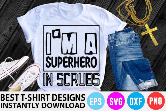 Nurse Superhero Graphics for T-Shirt Designs