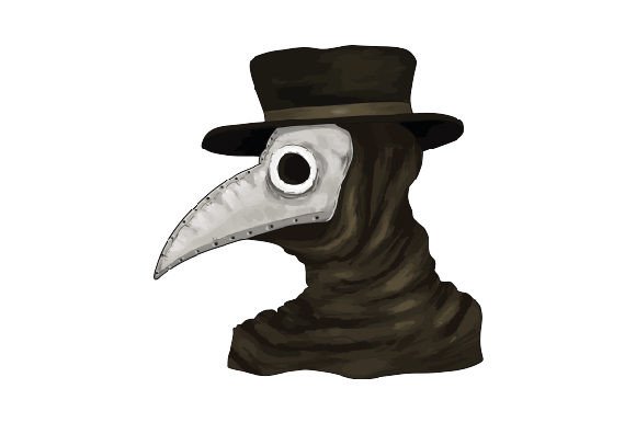 Plague Doctor Watercolor for Medical Crafts