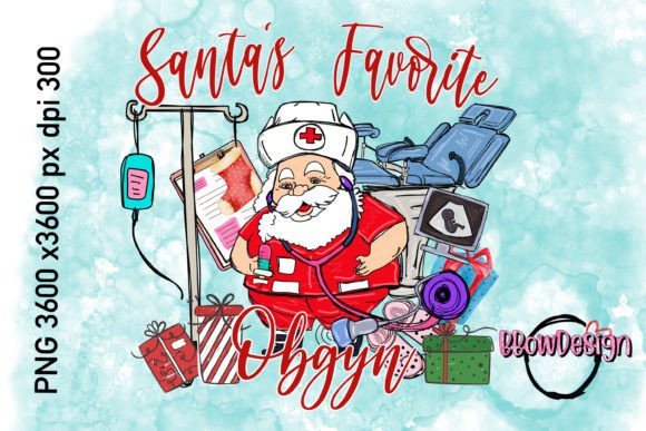 Santa's Favorite OBGYN: Graphics for Tumbler Wraps