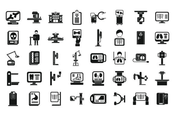 X-ray Examination Icons Set Simple: Essential Graphics